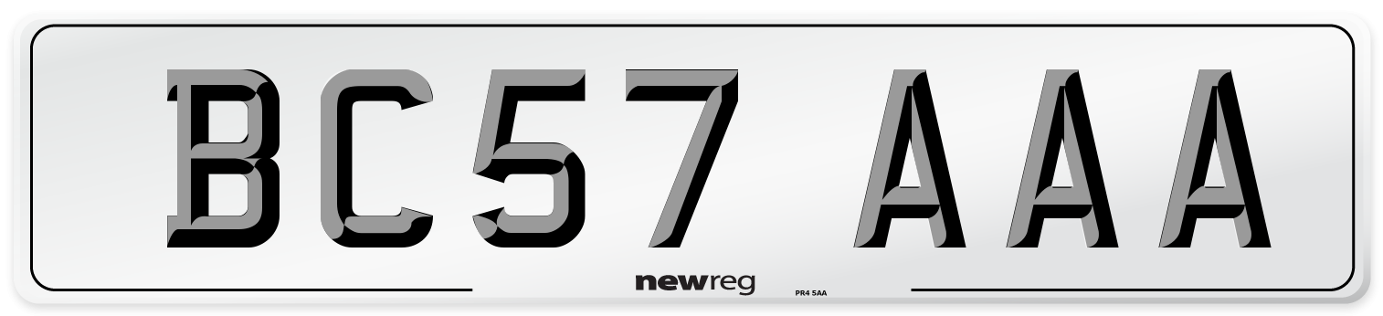 BC57 AAA Number Plate from New Reg